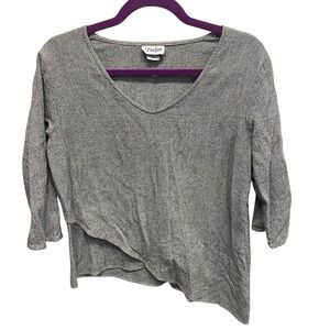 Toofan women’s asymmetric top cotton textured knit size medium lagenlook